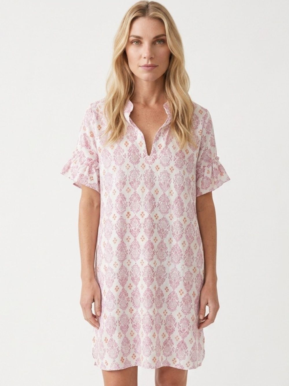 FINLEY X MENDED | NEW Pink & Orange Floral Printed Dress Women’s Size Medium